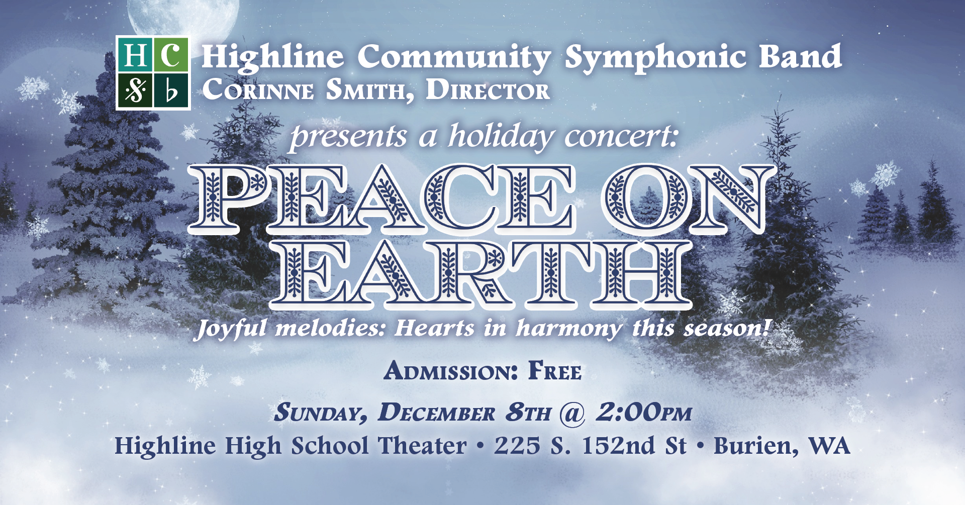 Highline Community Symphonic Band "Peace On Earth" HHS Concert event image