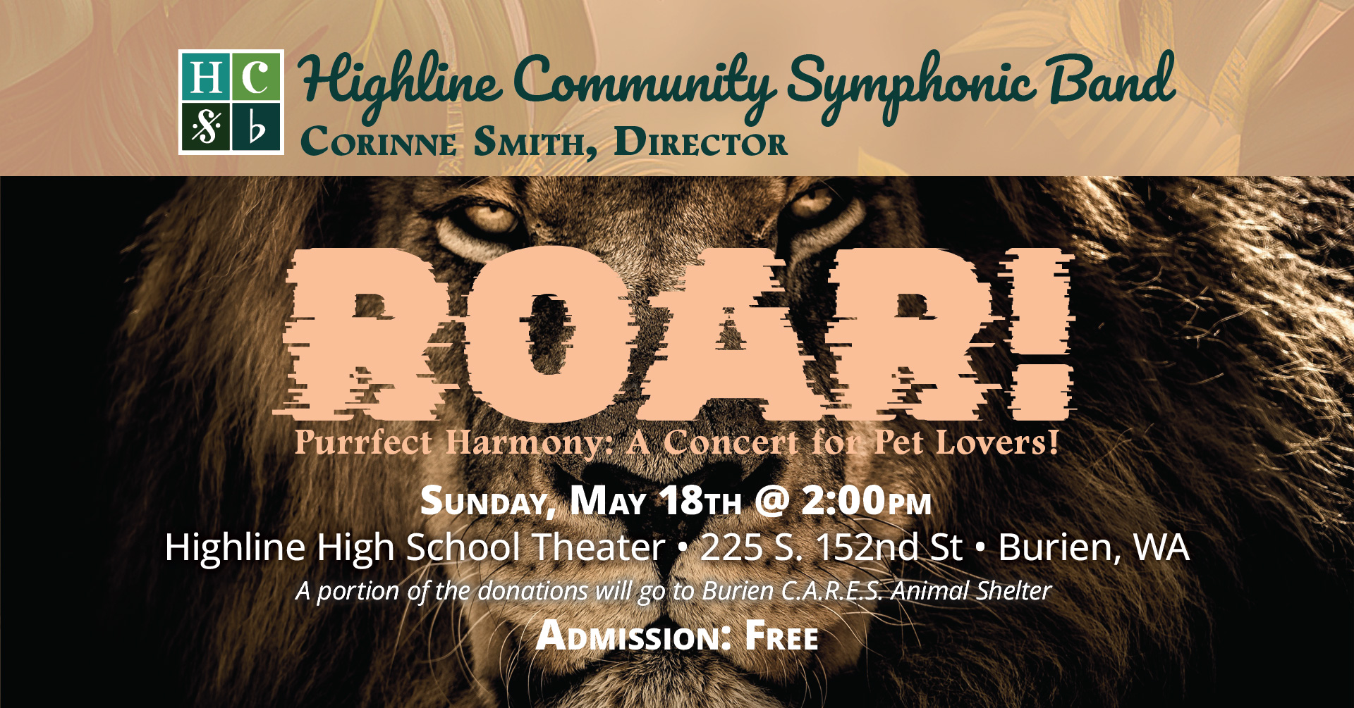 Highline Community Symphonic Band "Roar!" Spring 2025 Concert event at Highline High School